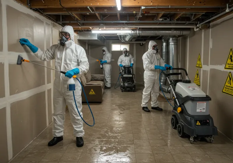 Basement Moisture Removal and Structural Drying process in Collins, MS